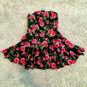 Alice and Olivia Floral Strapless Dress